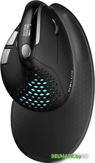 Вертикальная мышь Delux Seeker M618XSD (черный) - фото