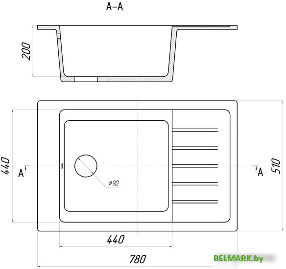 Кухонная мойка Gerhans B28 (оникс) - фото2