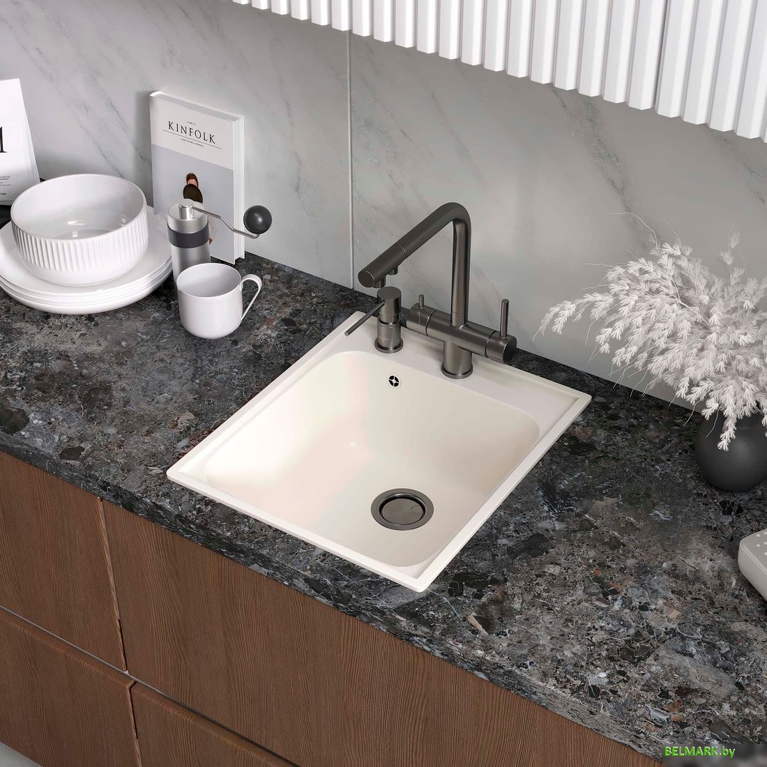 Кухонная мойка Reflexion Quadra RF0243WH - фото