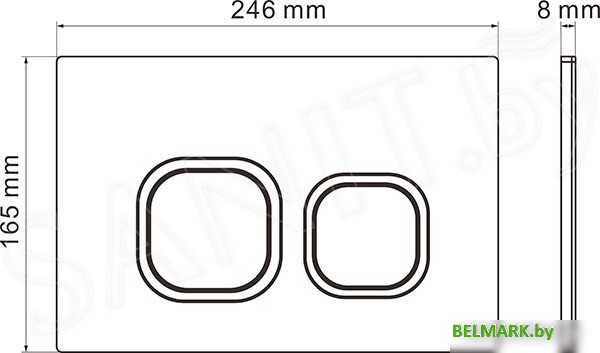 Унитаз подвесной Roxen Antares 530185-01 в комплекте с инсталляцией StounFix Dual Fresh 6 в 1 966332 (кнопка: серый бетон) - фото2