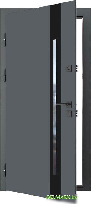 Металлическая дверь Guard Inox Black 2 96x205 (левая, Ral 7016/экосатин белый) - фото2