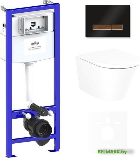 Унитаз Lavinia Boho Relfix Biore Compacto Rimless 6 в 1 75110144 (черный стекло) - фото