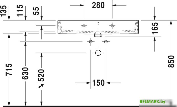 Умывальник Duravit Vero Air 80 2350800000 - фото2