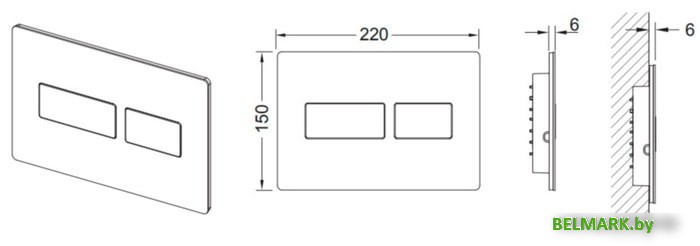Панель смыва Tece Solid 9240433 (белый матовый) - фото2