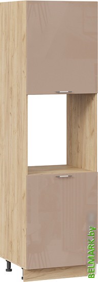 Шкаф-пенал Трия Весна 1П6 (дуб крафт золотой/кофе с молоком) - фото