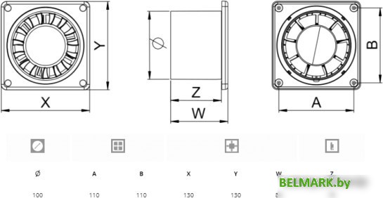 Осевой вентилятор Awenta Disk 100 WWD100 - фото2