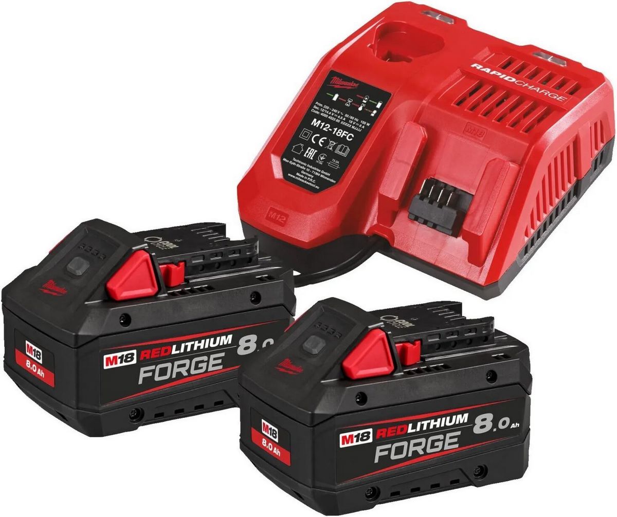 Аккумулятор с зарядным устройством Milwaukee M18FORGENRG-802 4933498612 (12-18В + 18В/8 Ач) - фото