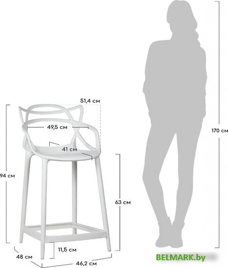 Стул с подлокотниками Bradex Masters FR 0210 (серый) - фото2