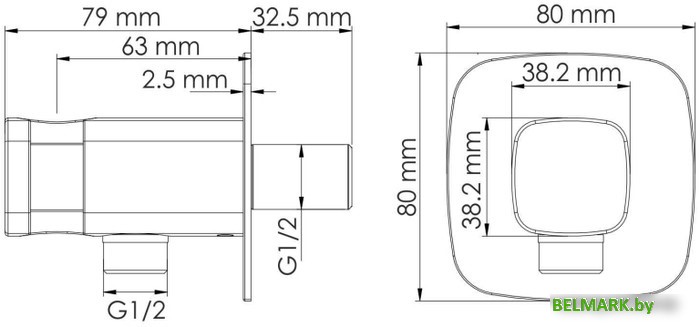 Держатель душевой лейки с подключением Wasserkraft A327 - фото2