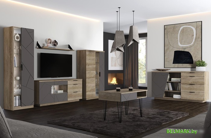 Журнальный столик Anrex Kaylas (дуб каньон/силк шитаке) - фото2