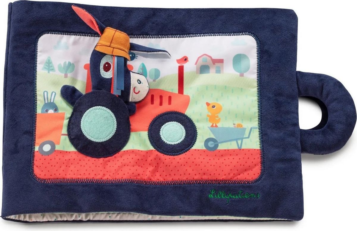 Развивающая игра Lilliputiens Книжка мягкая Ослик Игнас на ферме 83415 - фото