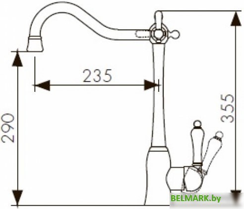 Смеситель Kaiser Vincent 31944-2 (черный мрамор) - фото2
