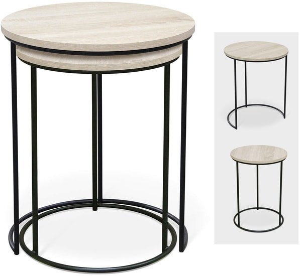 Журнальный столик Sheffilton SHT-CT7 (дуб беленый/черный муар) - фото2