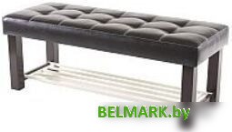 Банкетка AMC Lux 4 с полкой кожзам коричневый/коричневый/бежевый 4.1Б120223 - фото