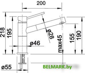 Смеситель Blanco Alta-S Compact 517182 (стальной) - фото2