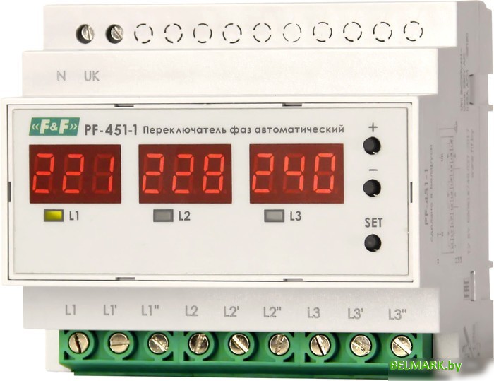 Реле контроля фаз Евроавтоматика F&F PF-451-1 EA04.005.005 - фото