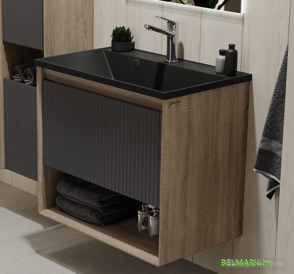 Jorno Тумба под умывальник Tossony 70 Toss.01.70/P/DS-A/JR (дуб самдал/антрацит) - фото