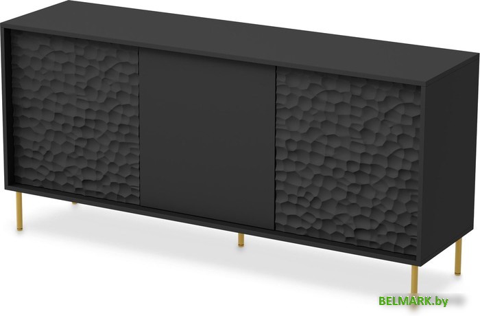 Комод Halmar Bullet KM-1 (черный/золотой) - фото