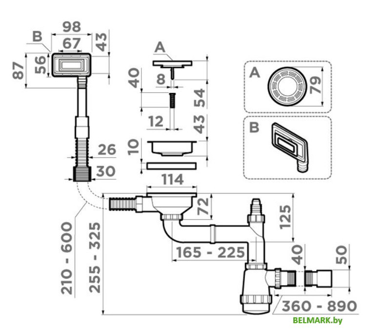 Сифон Omoikiri WK-1-UN GB 4956834 - фото2