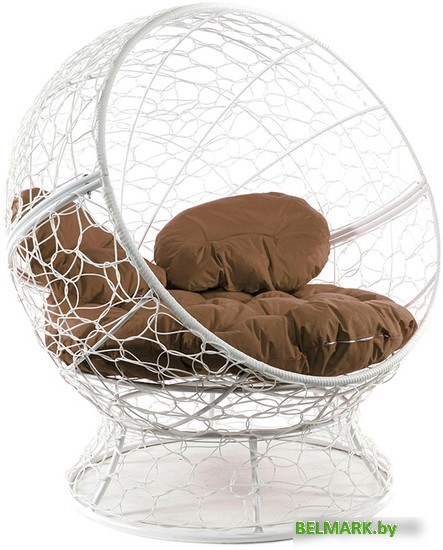 Кресло M-Group Апельсин 11520101 (белый ротанг/бежевая подушка) - фото