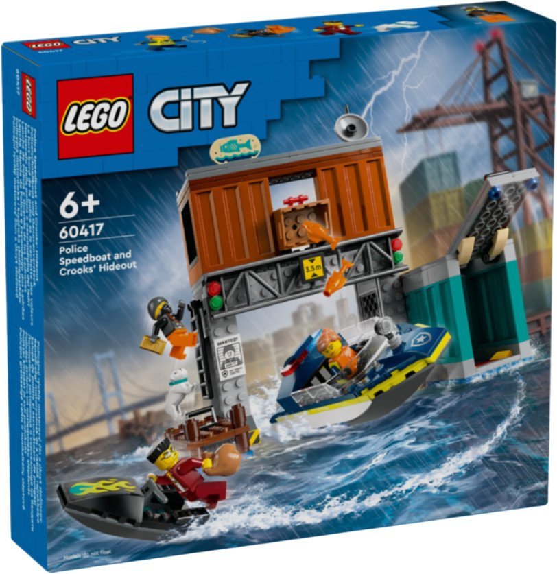 Конструктор LEGO City 60417 Полицейский катер и логово мошенников - фото