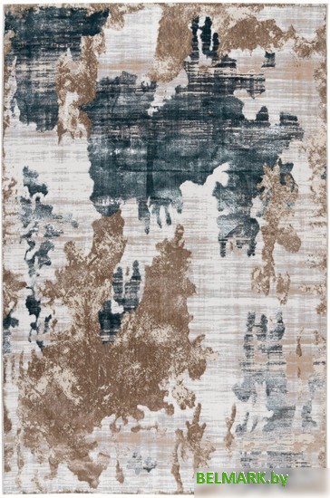Ковер для жилой комнаты Radjab Carpet Бьянка прямоугольник D009A 7579RK-b 1.6x2.3 (cream shirink/blue fdy) - фото