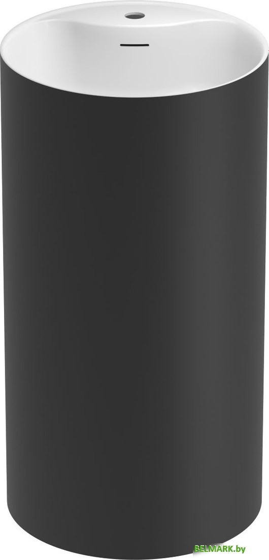 Умывальник Wellsee Chalice Perfection 230616000 (отдельностоящий, с отверстием под смеситель, матовый черный/глянцевый белый) - фото