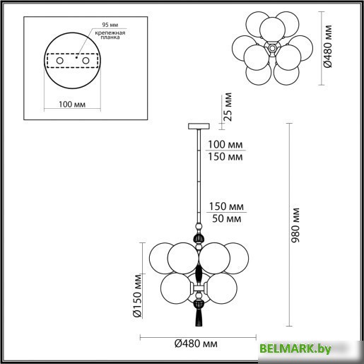 Подвесная люстра Odeon Light Palle 5405/9 - фото2