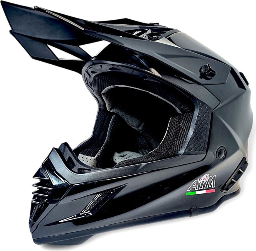 Мотошлем AIM RH855 Fiber Glass RH855-001-M (M, черный глянец) - фото