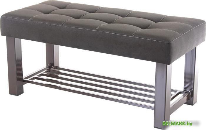 Банкетка AMC Lux 4 с полкой ткань коричневый/коричневый/коричневый 4.2Б100222 - фото