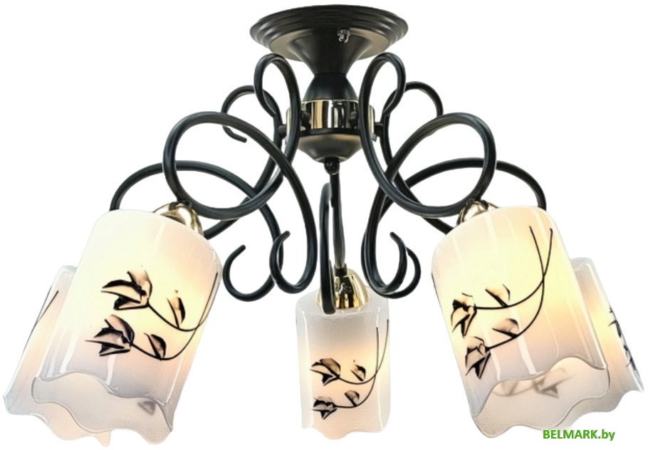 Люстра средней высоты Aitin Pro НПБ 02-5x60-105 8004/5 (черный/золото) - фото