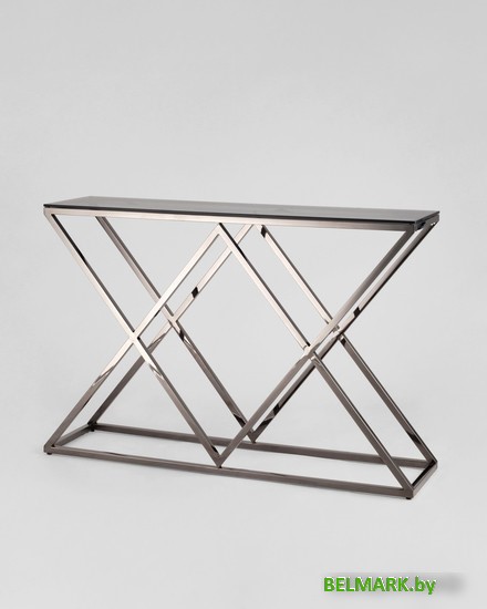 Консольный стол Stool Group Инсигния 115x30 ECST-026-BG-SK (стекло Smoke/сталь темный хром) - фото2