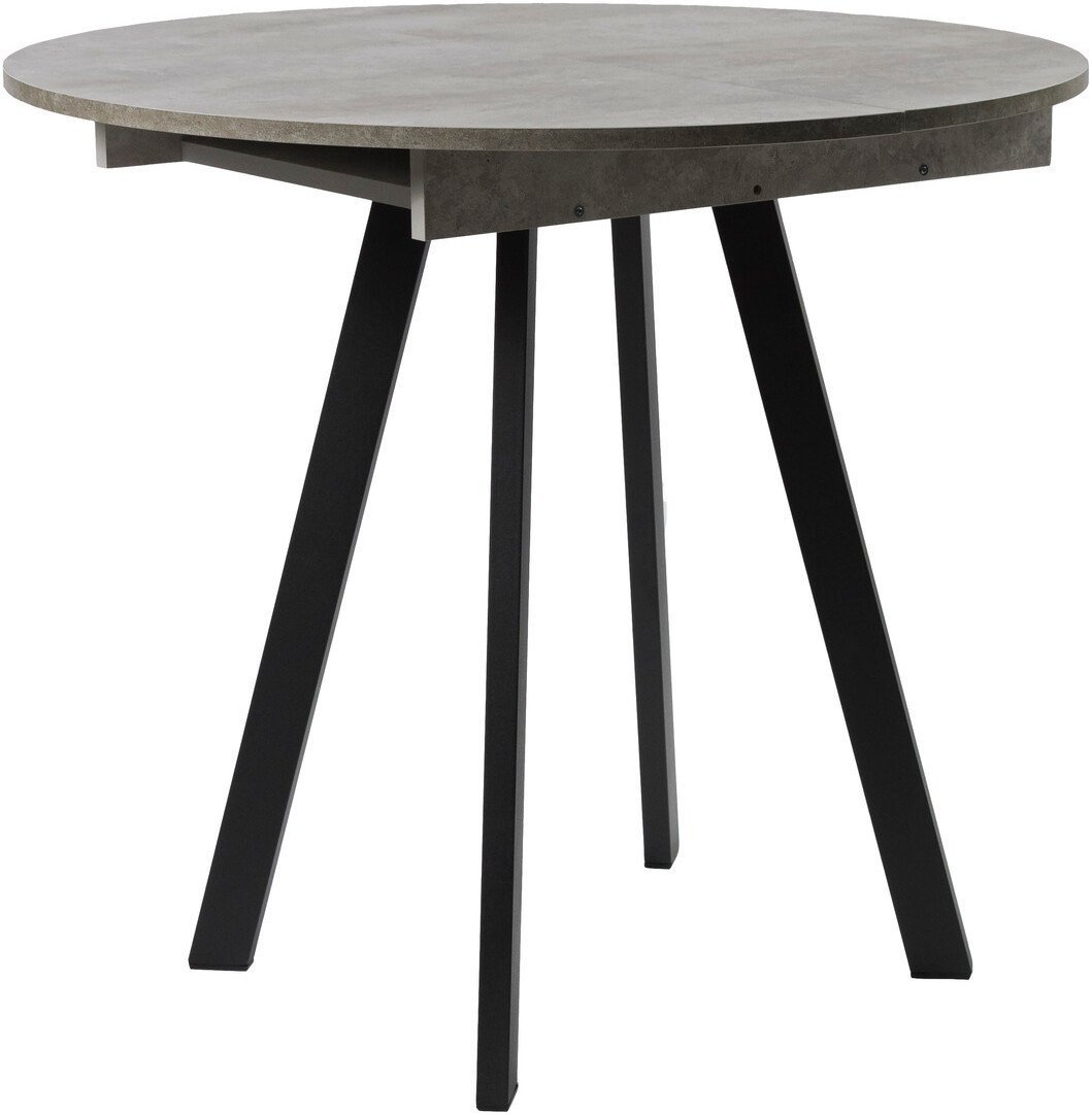 Кухонный стол ВВР Элип (камень светлый/черный профиль, ЛДСП) - фото