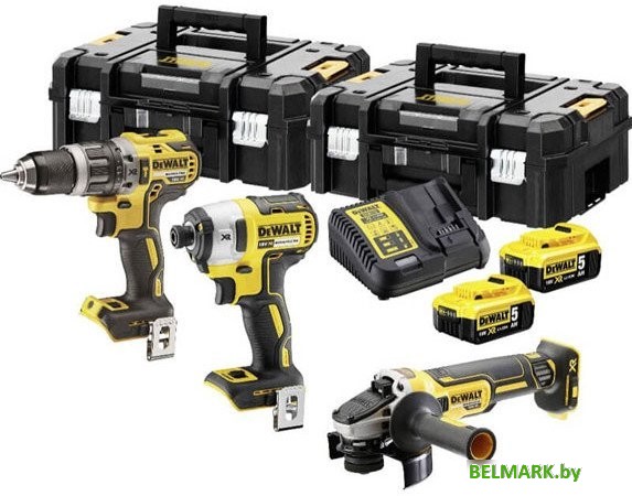 DeWalt DCK384P2T (шуруповерт, винтоверт, болгарка, 2 АКБ, кейс) - фото