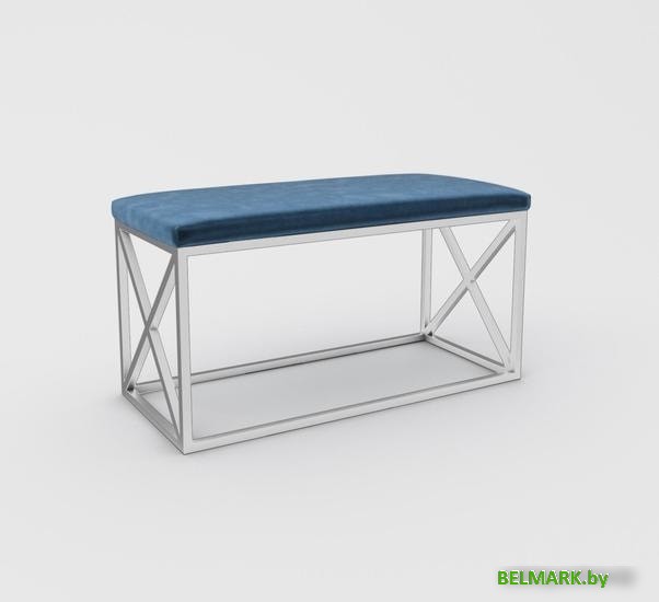 Банкетка Hype Mebel Куб (белый/синий) - фото