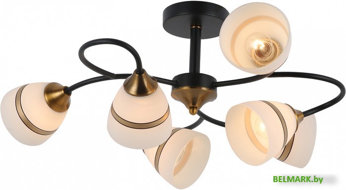 Люстра средней высоты Mirastyle MD-8157/6 BK+GDBR - фото