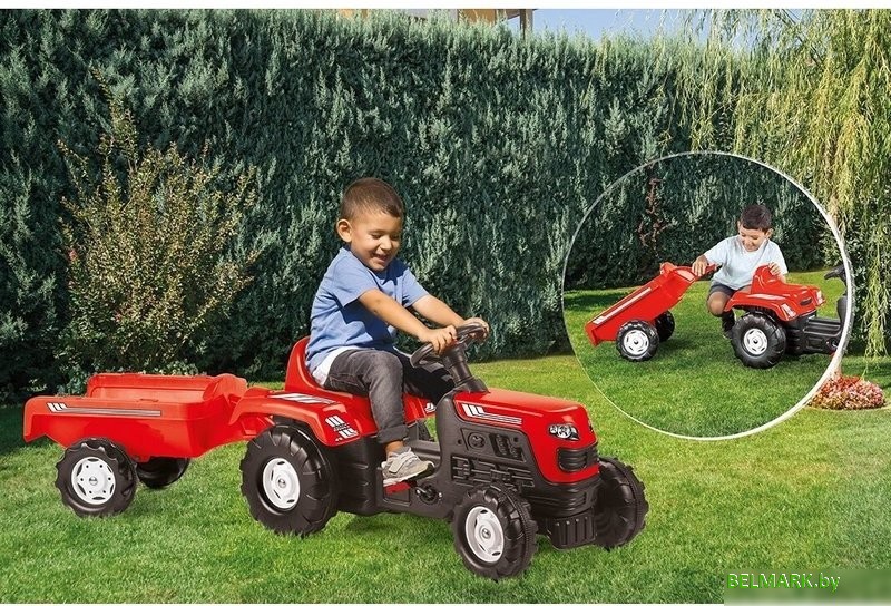 Педальная машинка Dolu Ranchero с прицепом 8146 (красный) - фото2
