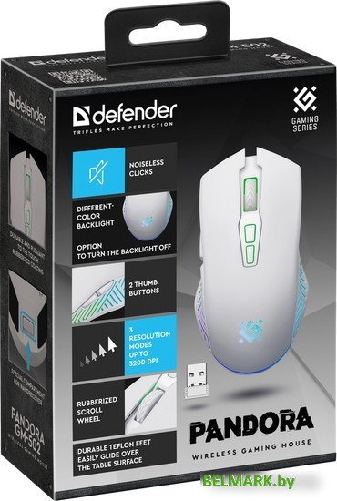 Игровая мышь Defender Pandora GM-502 (белый) - фото2
