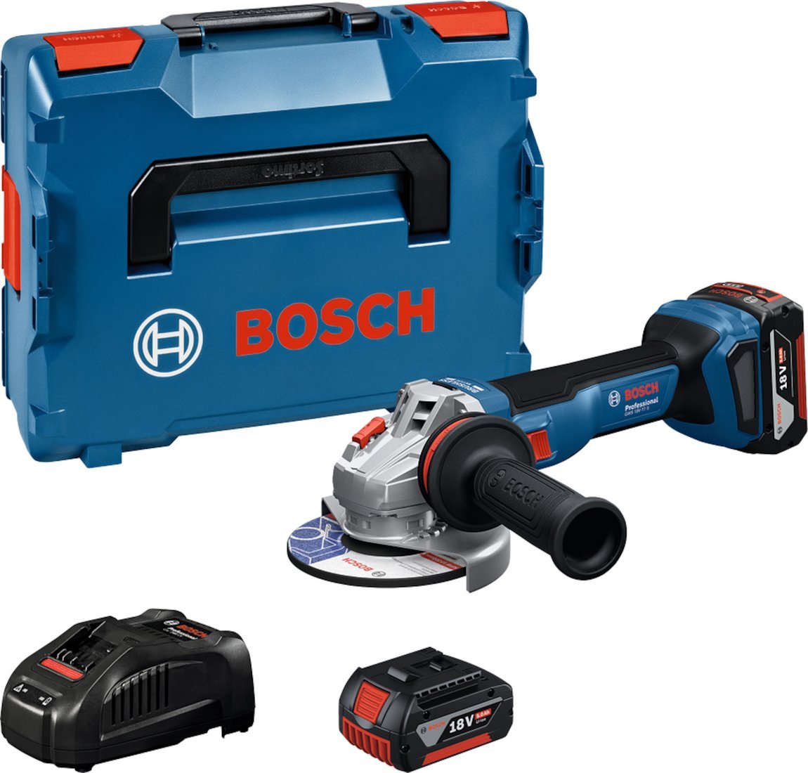 Угловая шлифмашина Bosch GWS 18V-11 S Professional 06019N4002 (с 2-мя АКБ, кейс) - фото