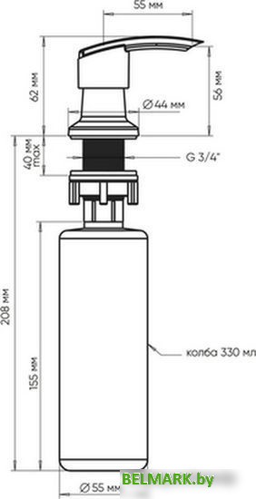 Дозатор для жидкого мыла Ulgran U-02 (302 песочный) - фото2
