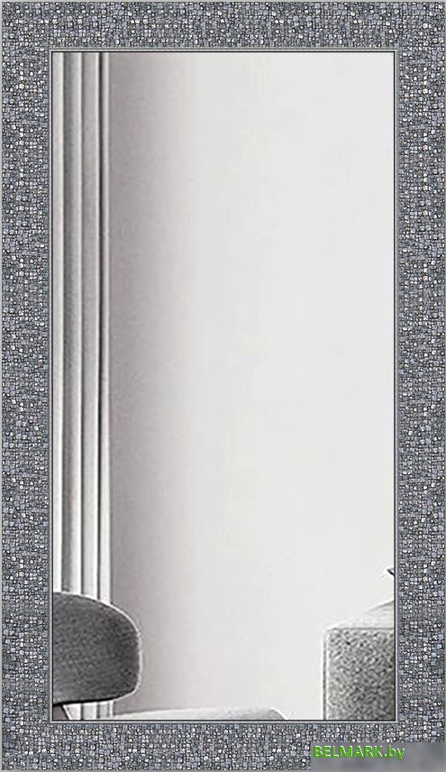 Зеркало Декарт Настенное в раме 8Л1280 (серый перламутр) - фото