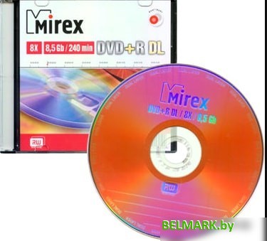 DVD-R диск Mirex Dual Layer 8.5Gb 8x Mirex slim UL130062A8S - фото