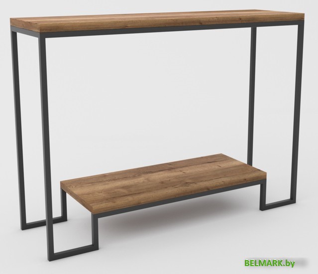 Консольный стол Hype Mebel Голд 100x35 (черный/дуб галифакс олово) - фото