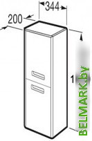 Roca Шкаф-пенал Gap 34 (левый, белый глянец) - фото2