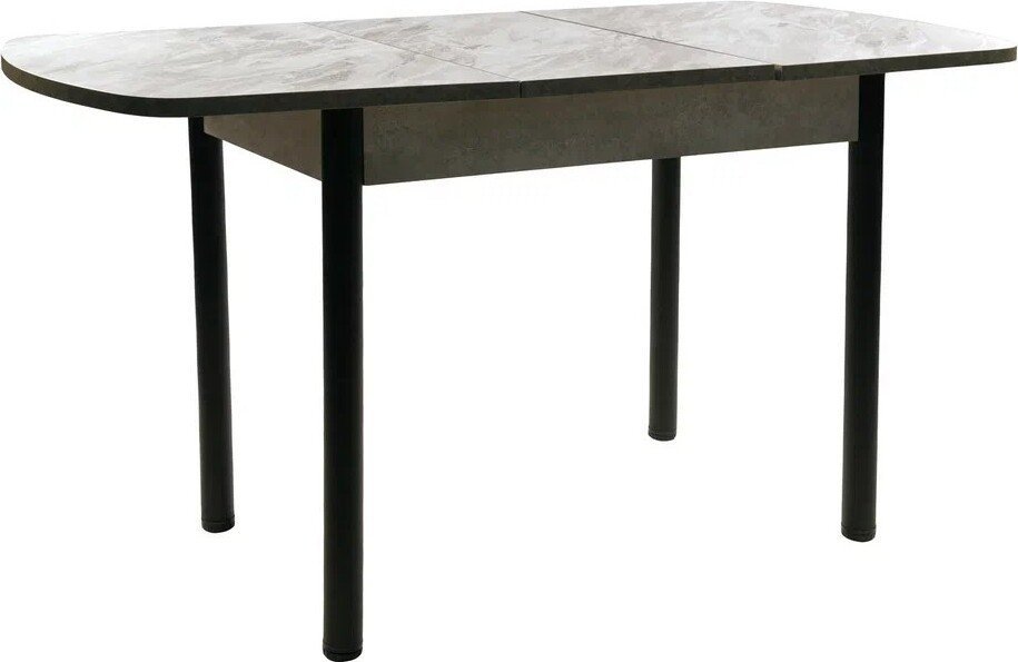 Кухонный стол ВВР Прямоугольный раздвижной (пластиковый Лавант/бетон серый/черный прямой 110-150/70) - фото2