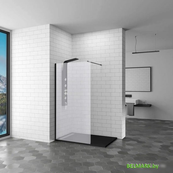 Душевая стенка RGW WA-010B 90 (черный/матовое стекло) - фото2