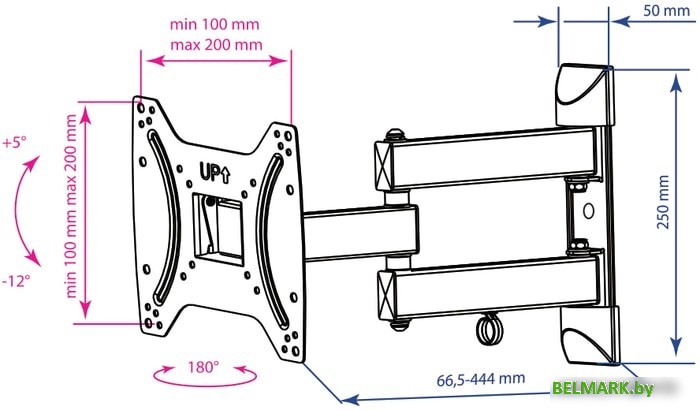 Кронштейн Kromax DIX-22 (черный) - фото2