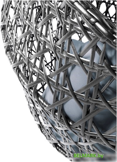 Подвесное кресло M-Group Для двоих Люкс 11510409 (черный ротанг/серая подушка) - фото2