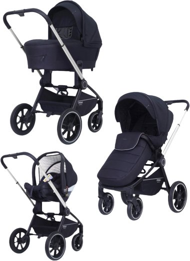 Универсальная коляска Rant MOWbaby Zoom PU (3 в 1, silver black) - фото