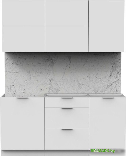 Готовая кухня Интермебель Микс Топ-33 1.7м без столешницы (белый премиум) - фото